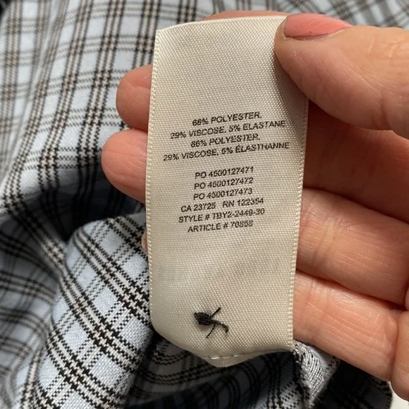 ❗️SOLD❗️Aritzia Sunday Best Blue Plaid Crop Short Sleeve Tuesday Blouse Size XS - Picture 9 of 9